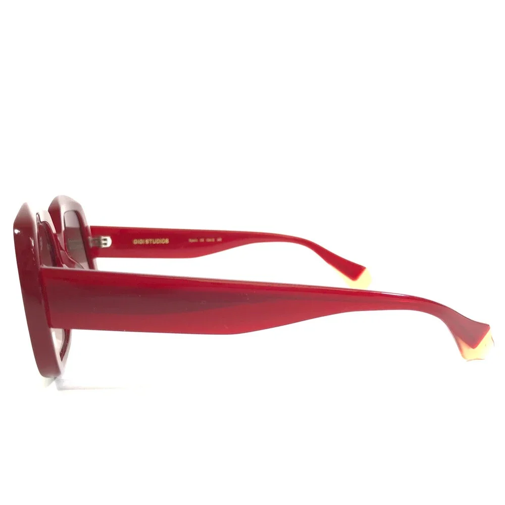 Gigi Studios Sunglasses BITTER 6942/6 Red Square Frames w/ Brown Gradient Lenses